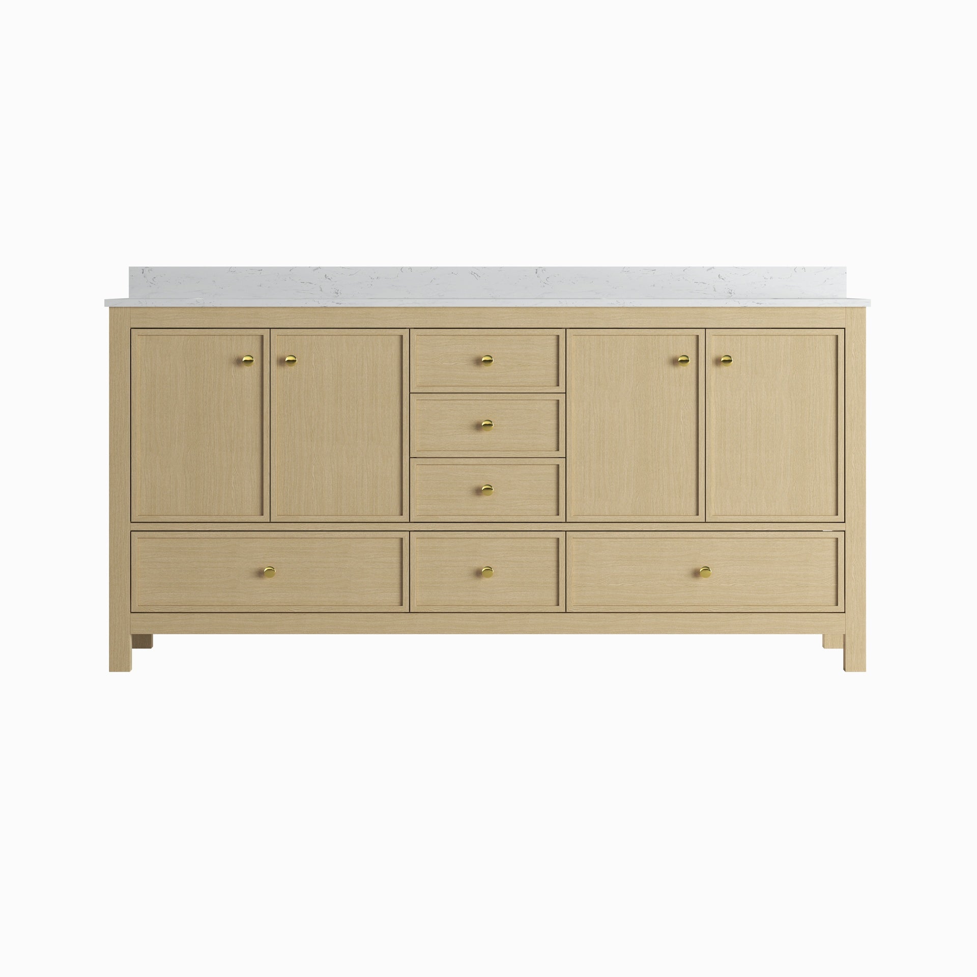 72" Double Sinks Bathroom Vanity Cabinet,Bathroom Storage Vanity Cabinet in Oak