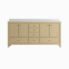 72" Double Sinks Bathroom Vanity Cabinet,Bathroom Storage Vanity Cabinet in Oak