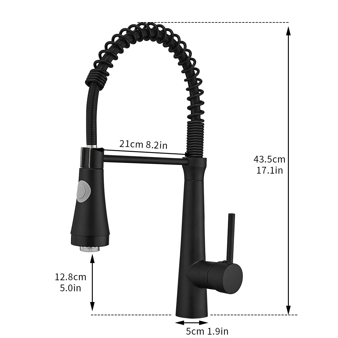 LED Commercial Kitchen Faucet with Pull Down Sprayer, Single Handle Single Lever Kitchen Sink Faucet