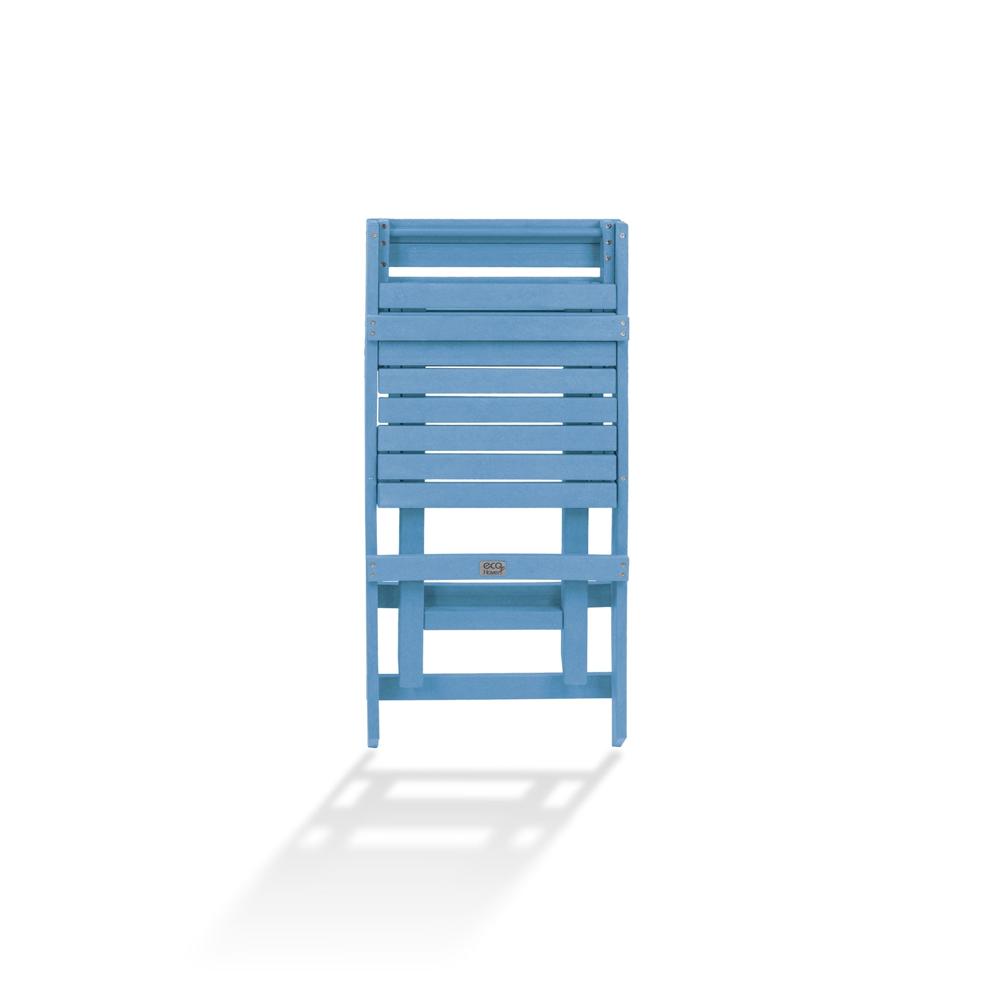 Coastal Bay Fully Assembled All-Weather Recycled HDPE Outdoor Folding Bistro Chair, Pacific Blue