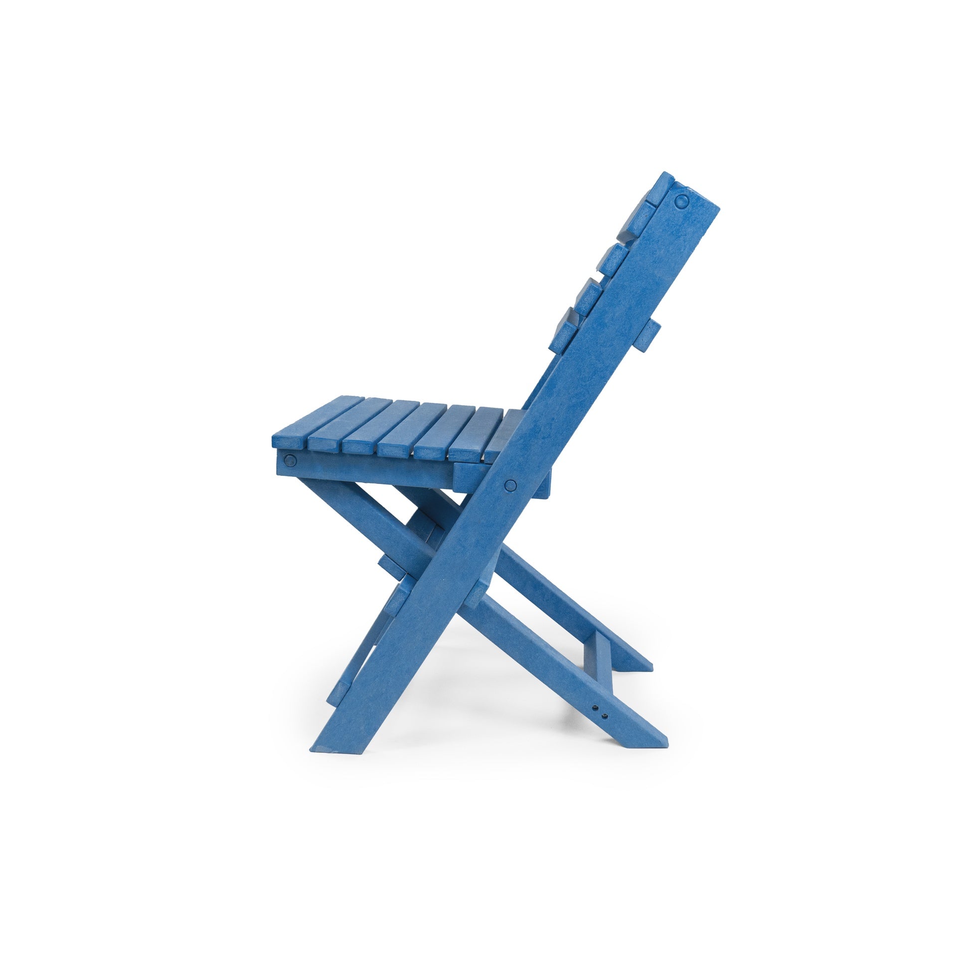 Coastal Bay Fully Assembled All-Weather Recycled HDPE Outdoor Folding Bistro Chair, Pacific Blue