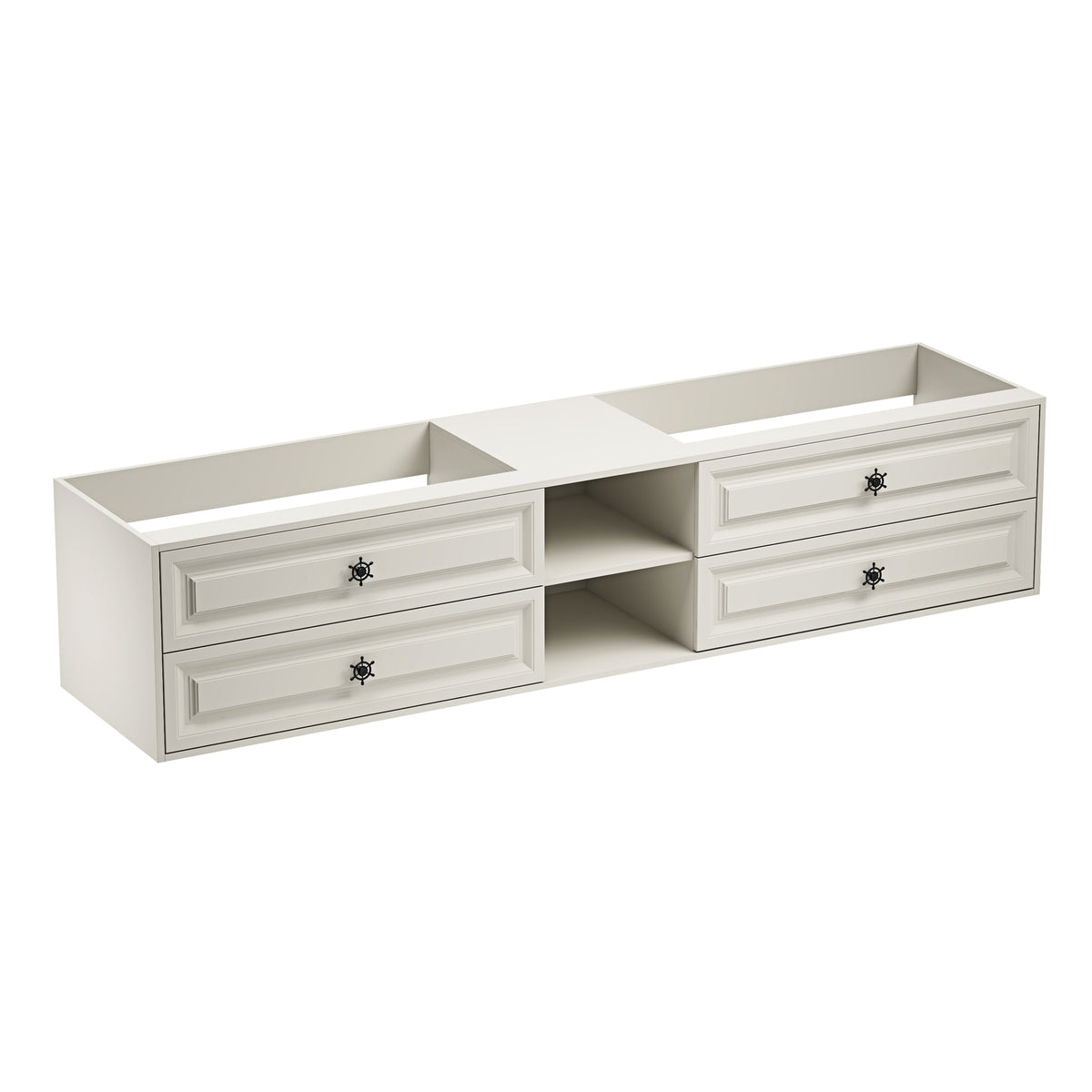 96" Wall Hung Bathroom Vanity Cabinet Fits Double Sinks, Cabinet Only (Countertop and Sinks Not Included)