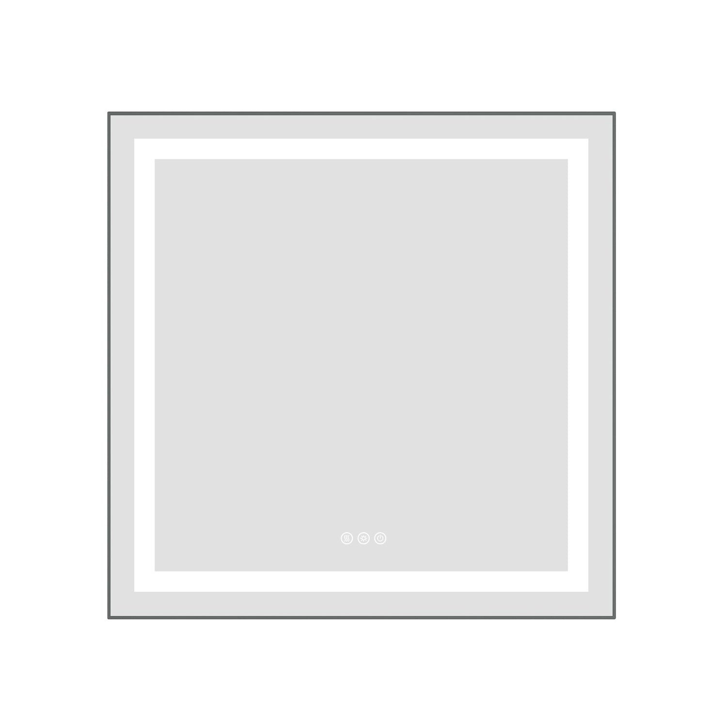 30 x 30 Inch LED Bathroom Mirror with Front and Backlight, Wall Mounted Vanity Mirror with Aluminum Frame, Anti-Fog, Memory, 3 Colors, Stepless Dimmable