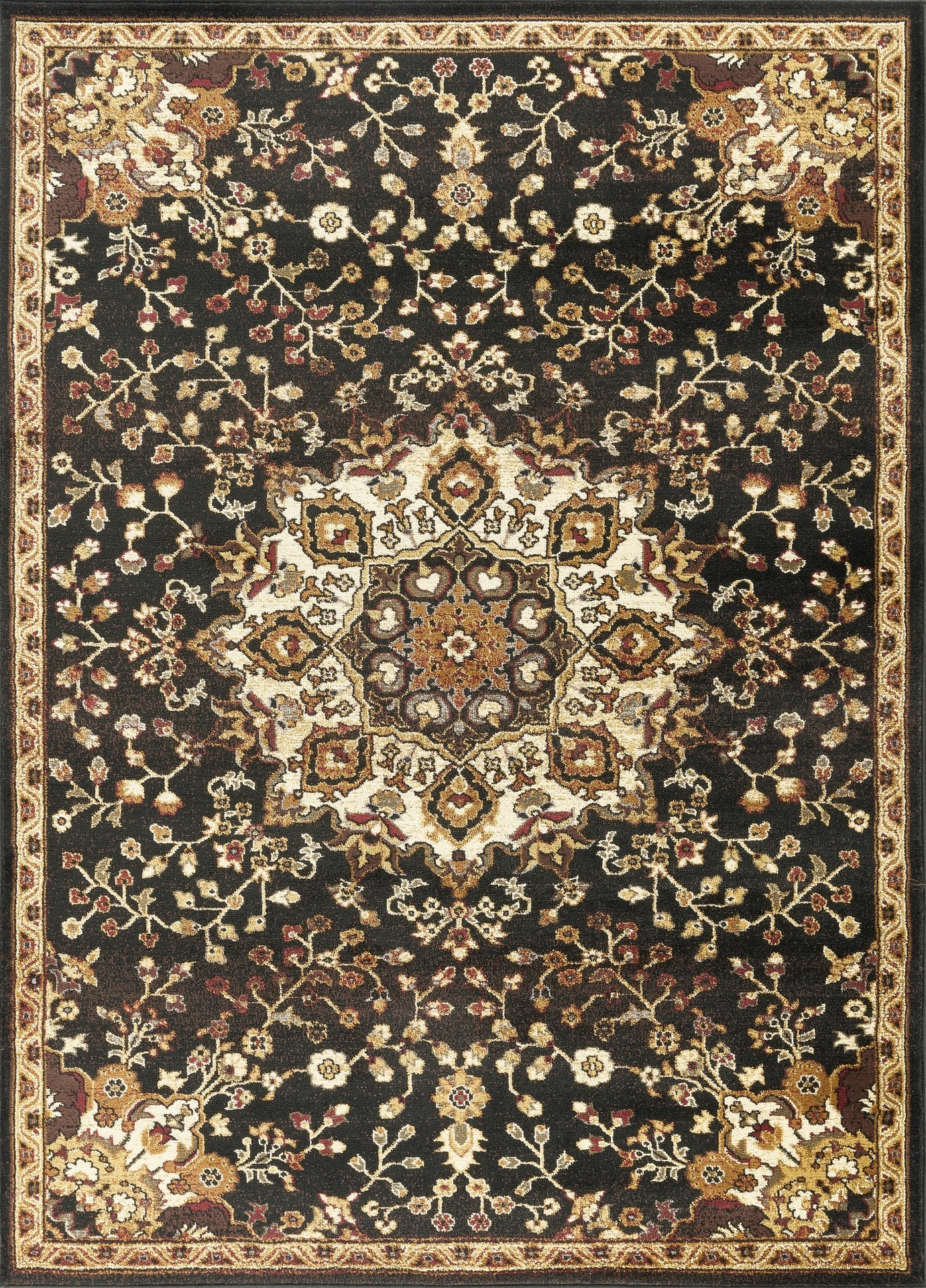 Classic GC_VIN5016 Black 2 ft. 7 in. x 7 ft. 3 in. Area Rug