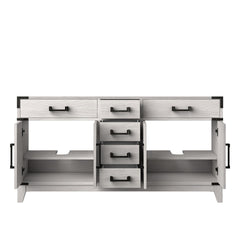 White Oak Double Bath Vanity 60 in. W x 22 in. D