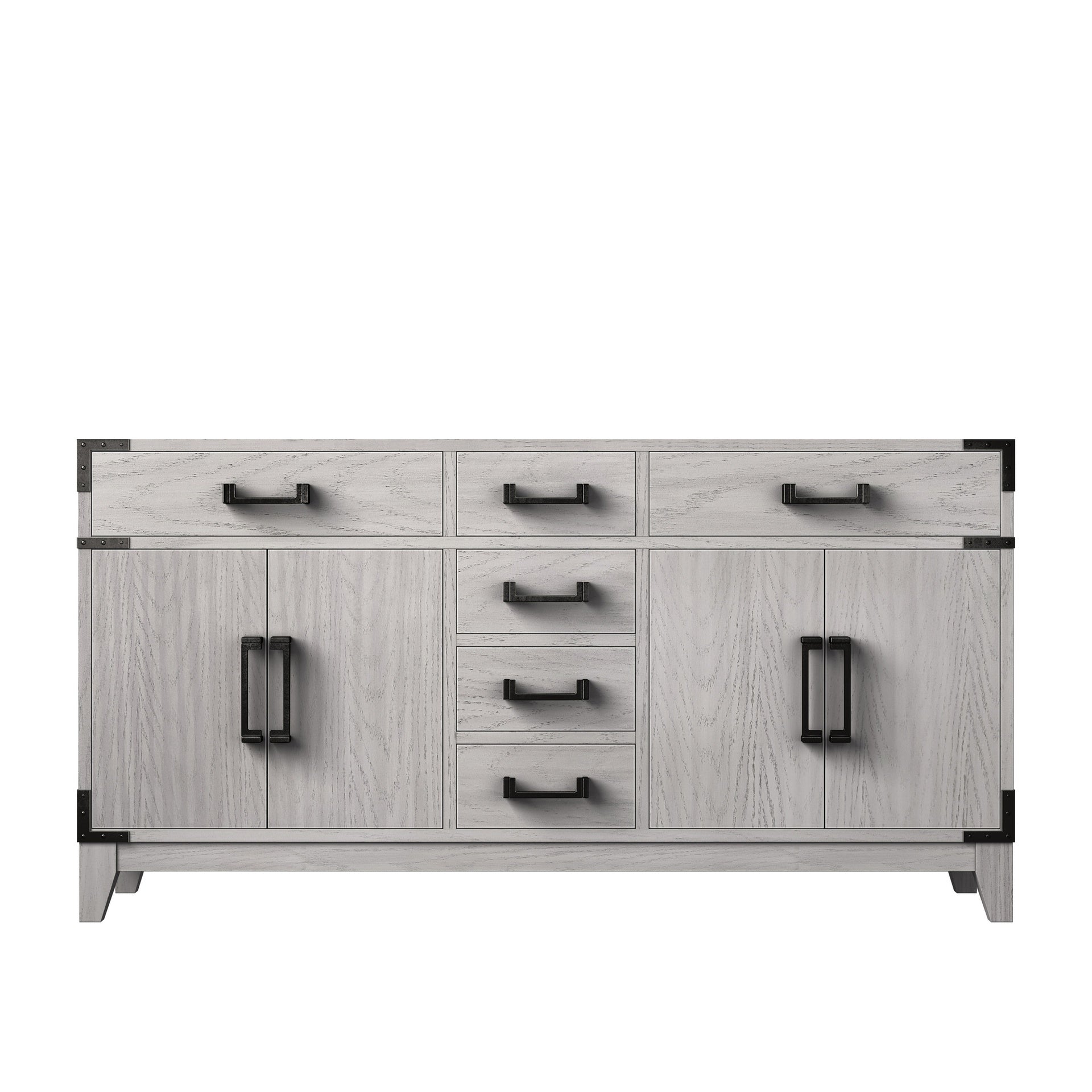 White Oak Double Bath Vanity 60 in. W x 22 in. D