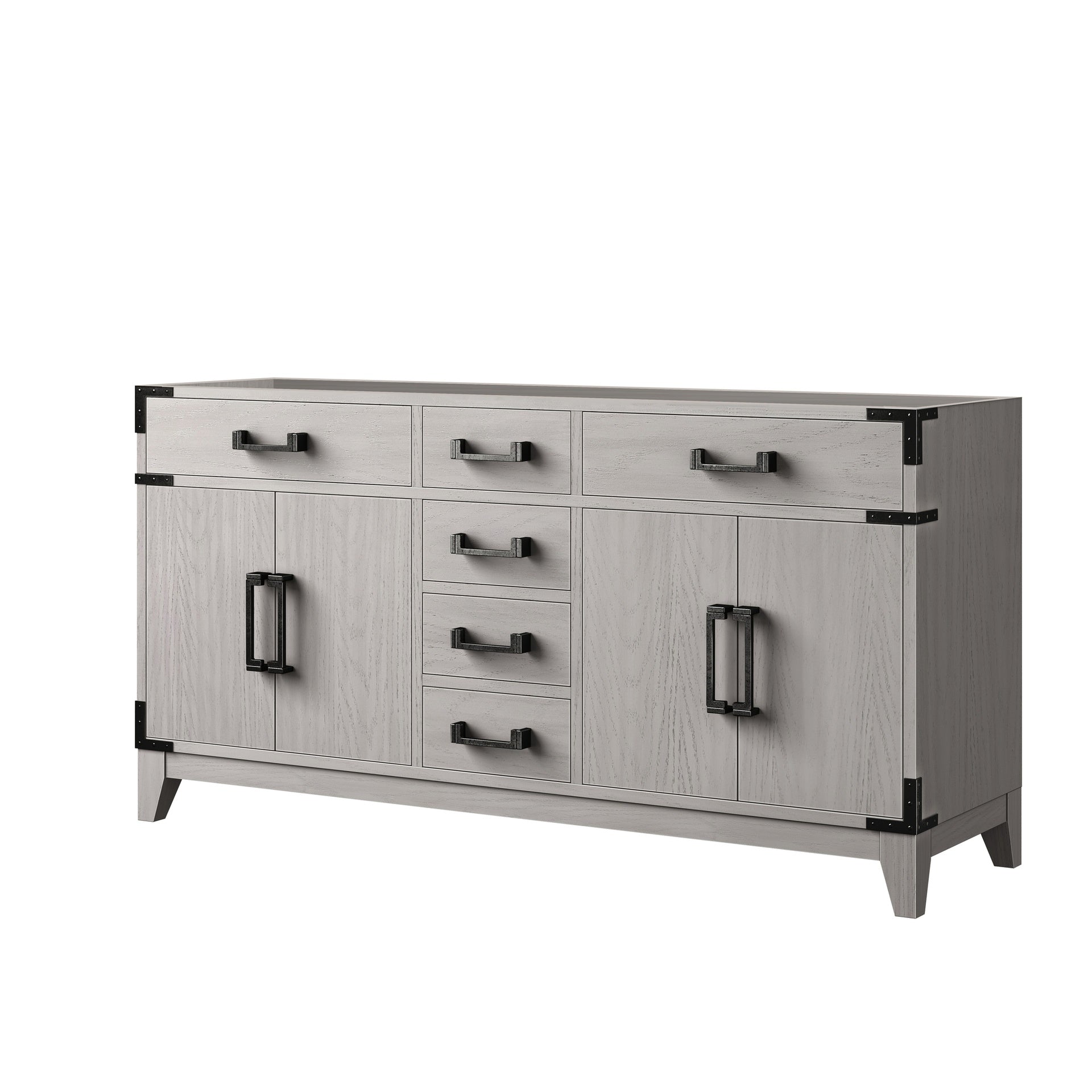 White Oak Double Bath Vanity 60 in. W x 22 in. D