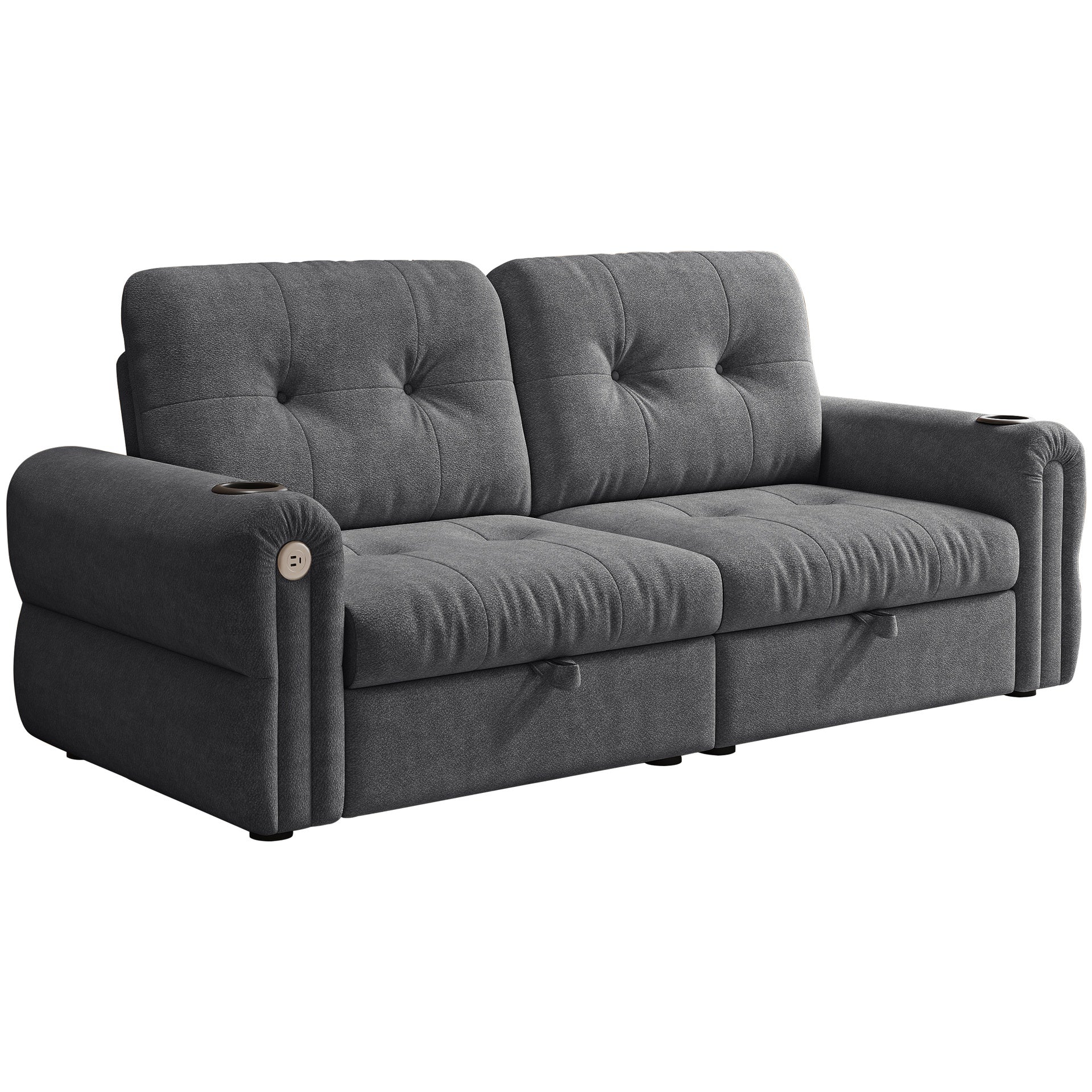 It is a multi-functional sofa, a 80.4-inch convertible sofa bed, and a 2-in-1 piece suitable for both sitting and lying down. Made of  Sheneyron fabric, it is suitable for living rooms, bedrooms