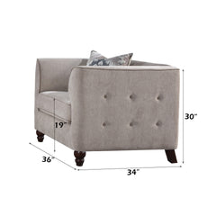 Cyndi Tan Velvet Chair W/Pillow