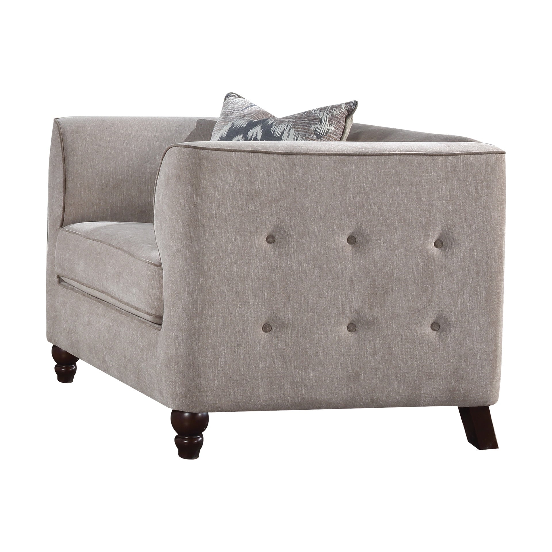 Cyndi Tan Velvet Chair W/Pillow