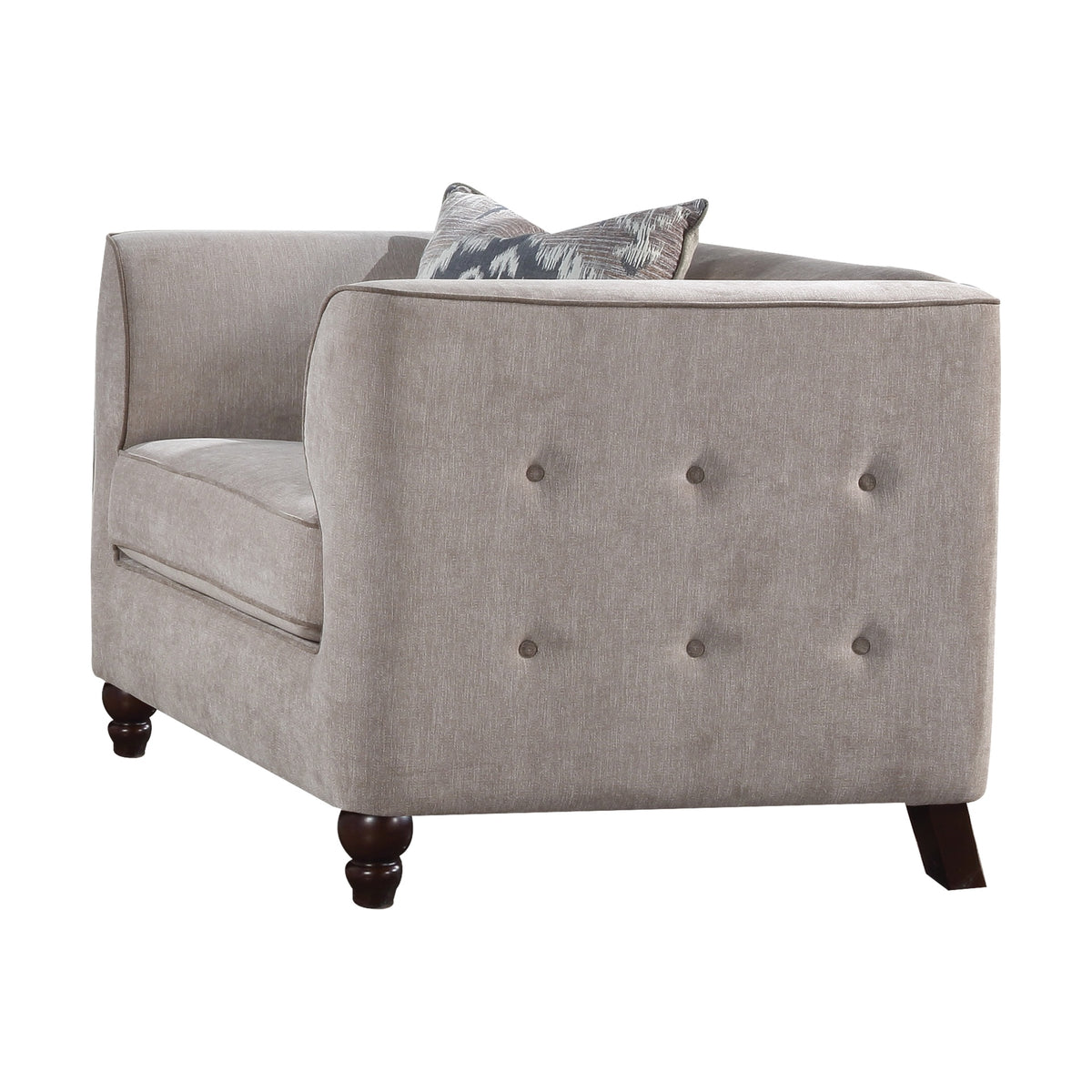 Cyndi Tan Velvet Chair W/Pillow