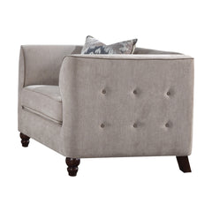 Cyndi Tan Velvet Chair W/Pillow