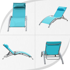 Pool Lounge Chairs Set of 2-Lake Blue (2 Lounge Chairs)