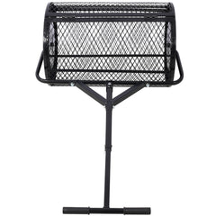 Peat Moss Spreader 24inch,Compost Spreader Metal Mesh,T shaped Handle for planting seeding,Lawn and Garden Care Manure Spreaders Roller,heavy duty balck