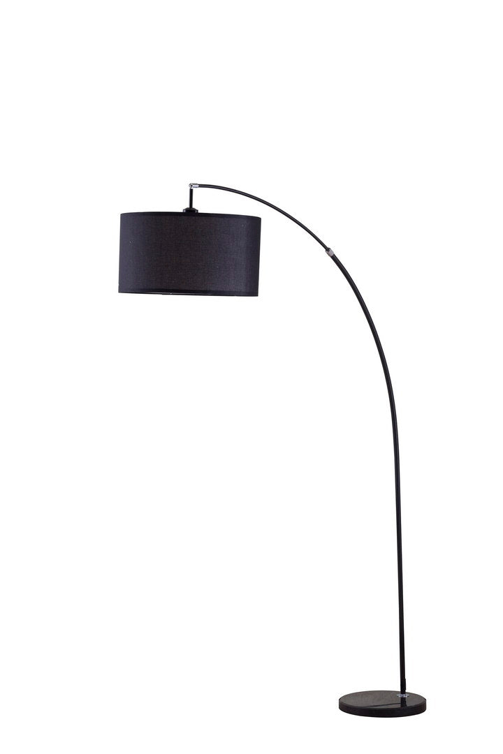 86" Tall Metal Floor Arc Lamp "Bella", Black