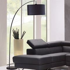 86" Tall Metal Floor Arc Lamp "Bella", Black