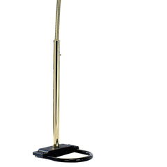 84" Tall Metal Floor Lamp with Brass Finish, Crystal Chandelier design