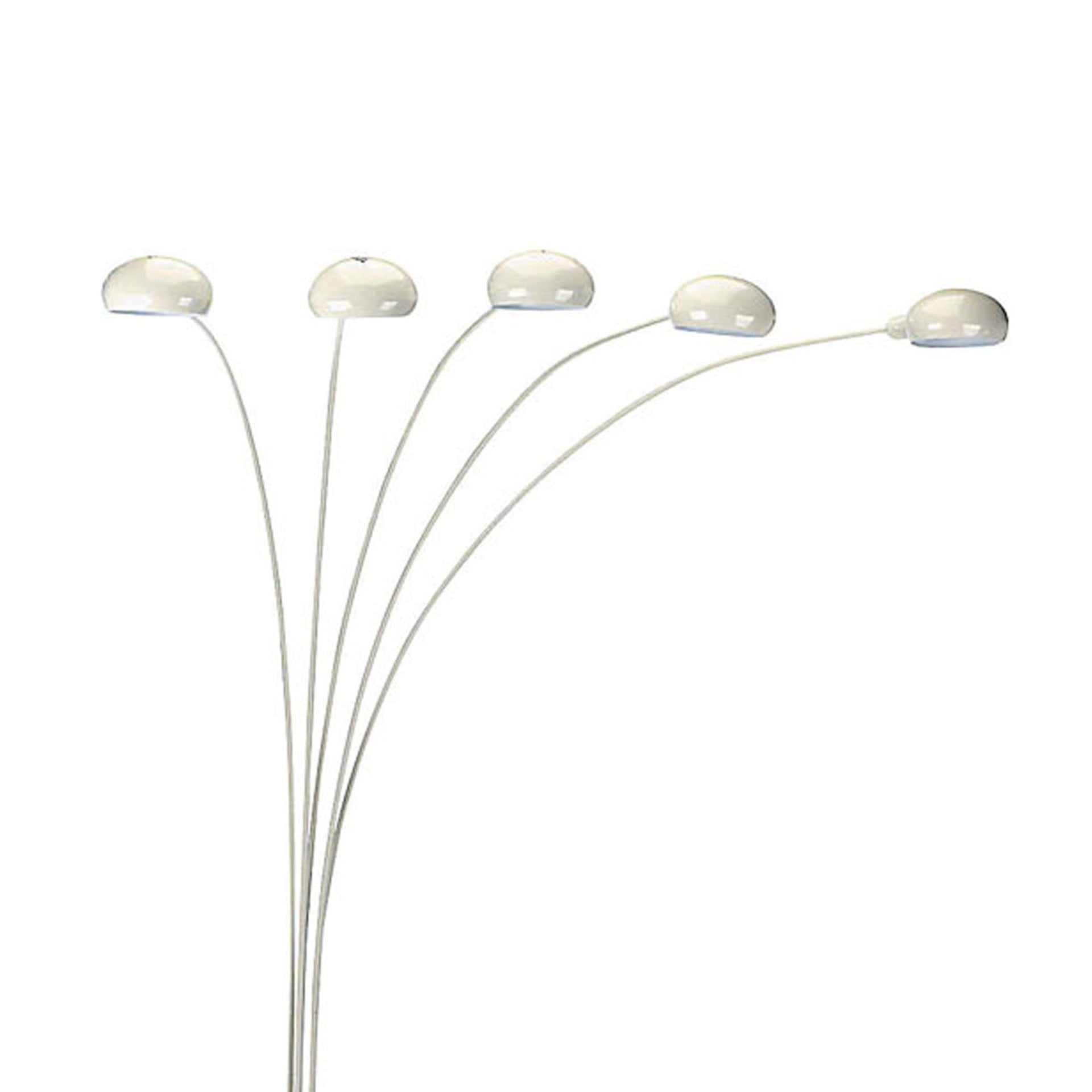 84" Tall Metal Floor Lamp with White finish and 5 adjustable Arch Arms