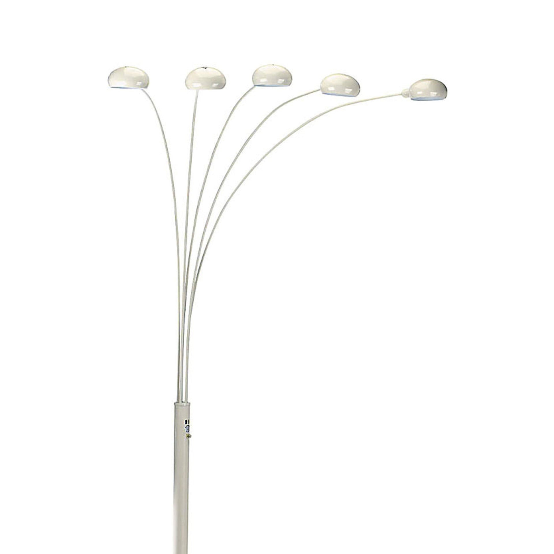 84" Tall Metal Floor Lamp with White finish and 5 adjustable Arch Arms