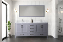 Dark Grey Double Bath Vanity 72 in. W x 22 in. D