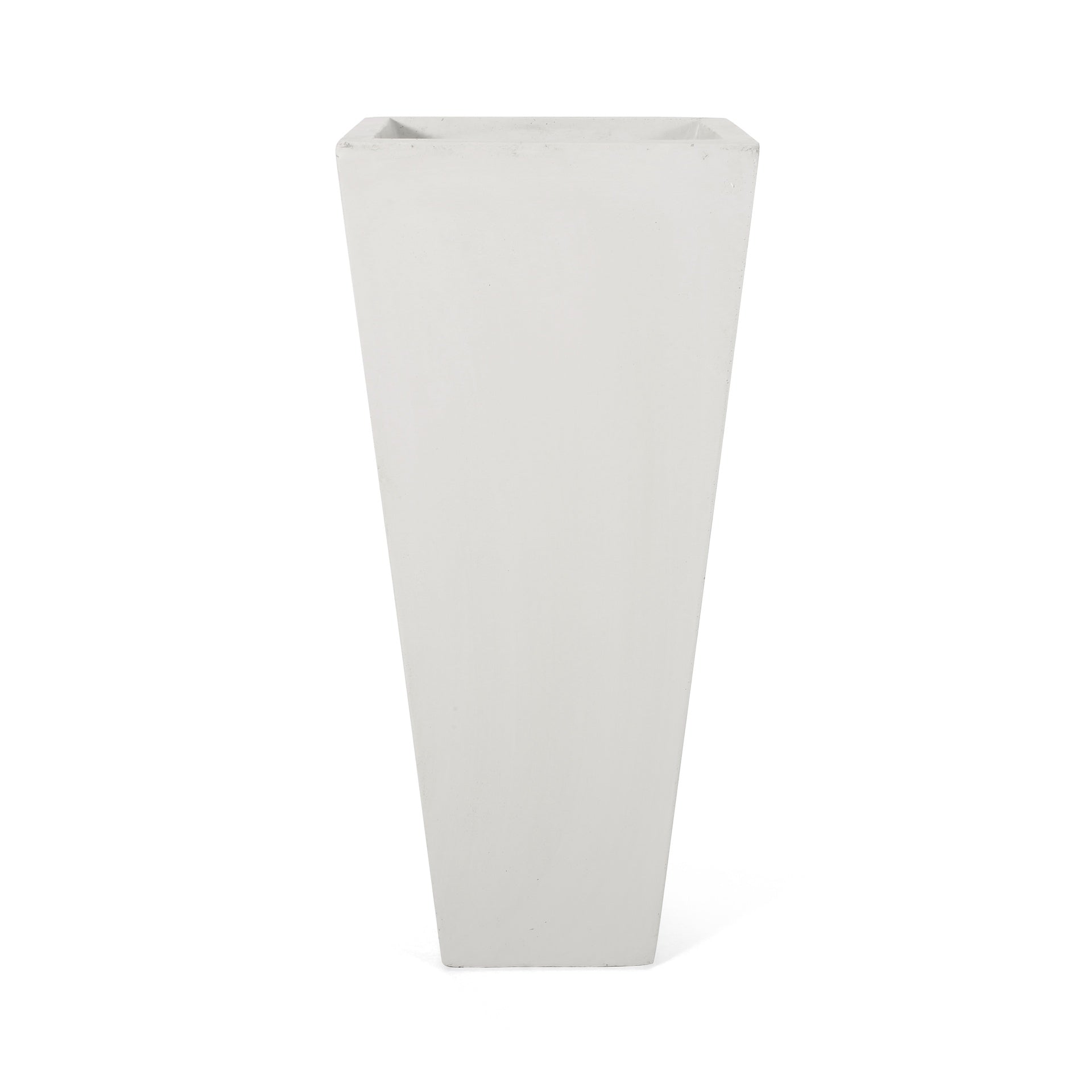 13" x 28.5" Outdoor Modern MGO Cast Stone Planter, White