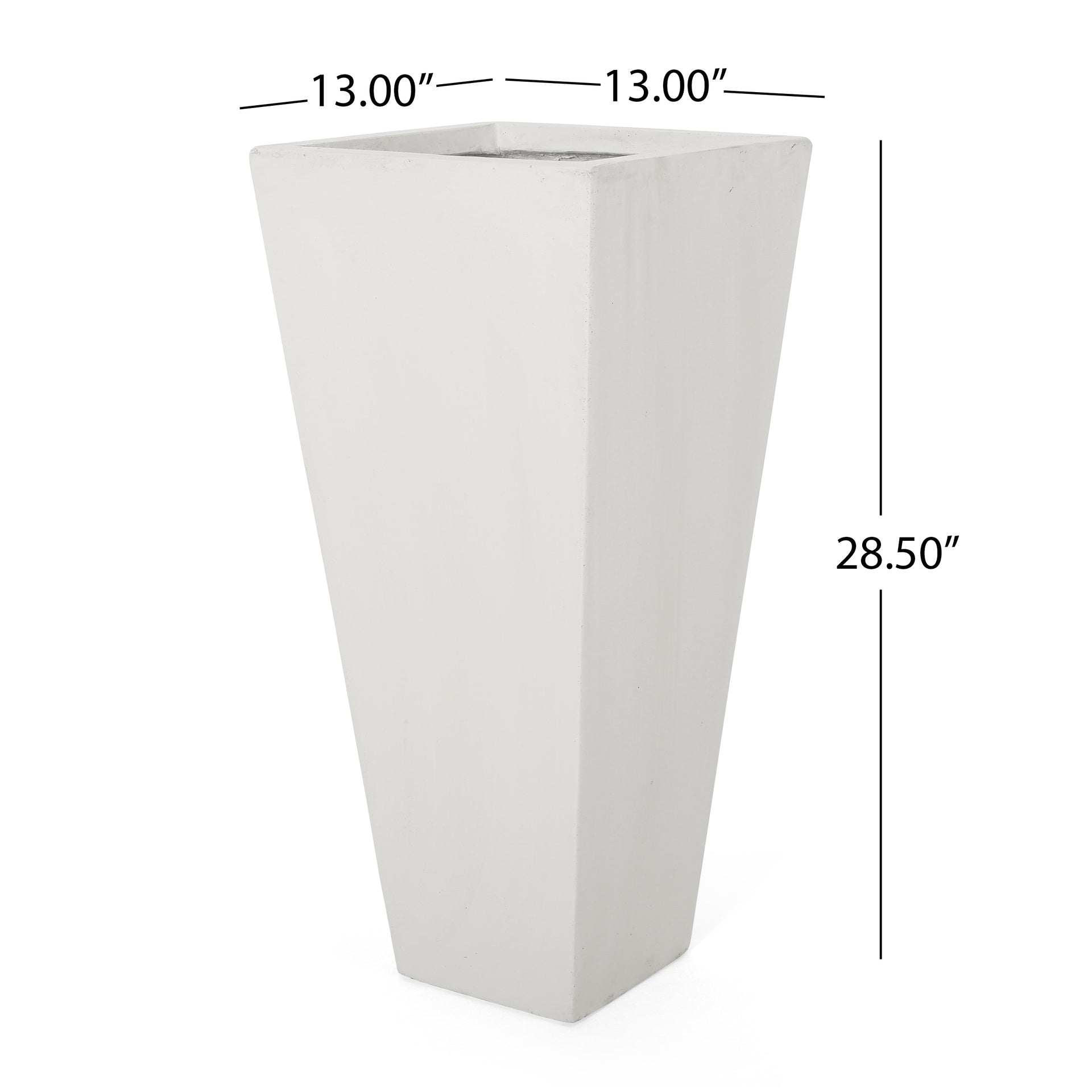 13" x 28.5" Outdoor Modern MGO Cast Stone Planter, White