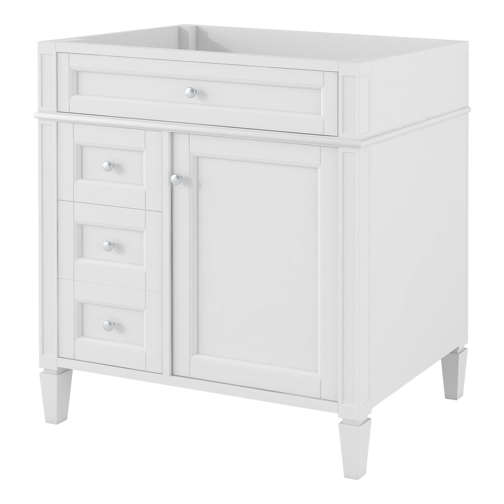 30'' Bathroom Vanity without Top Sink, Modern Bathroom Storage Cabinet with 2 Drawers and a Tip-out Drawer (NOT INCLUDE BASIN)