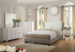 CAL-KING BED in White & Grey