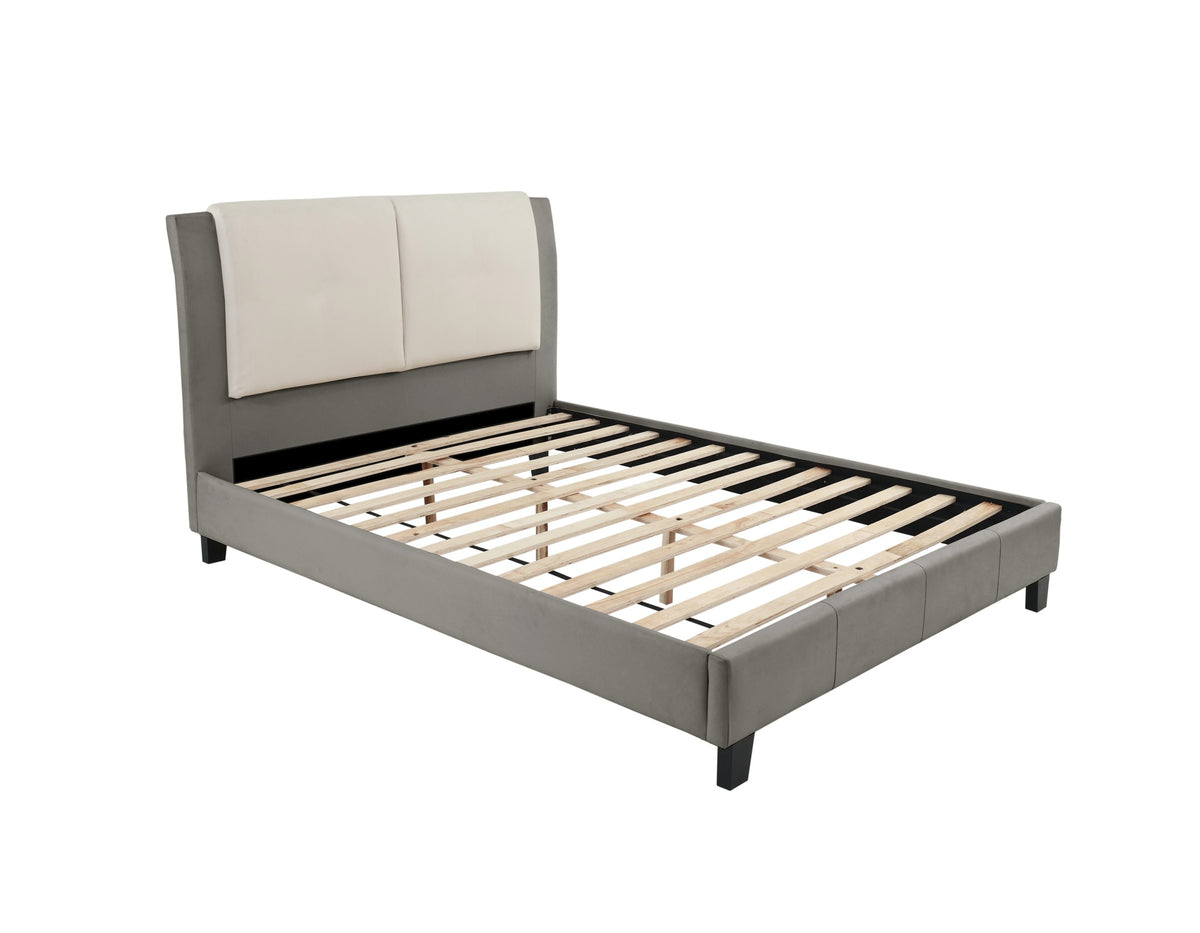 CAL-KING BED in White & Grey