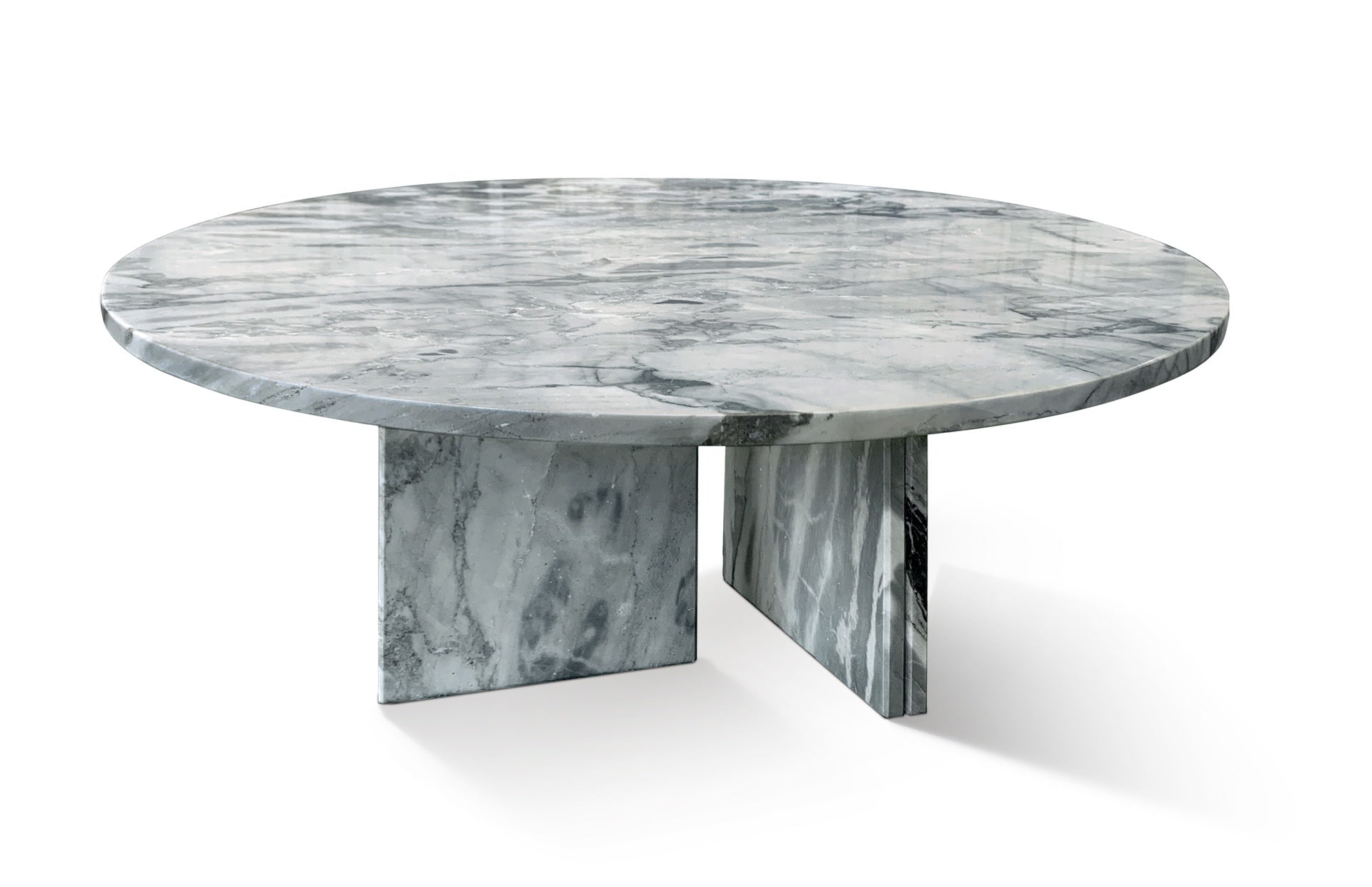 Blue gray natural marble coffee table, small table, living room table, natural stone, Ø27.6 h12.6 Inch/Ø70 h32 cm, genuine marble, real marble