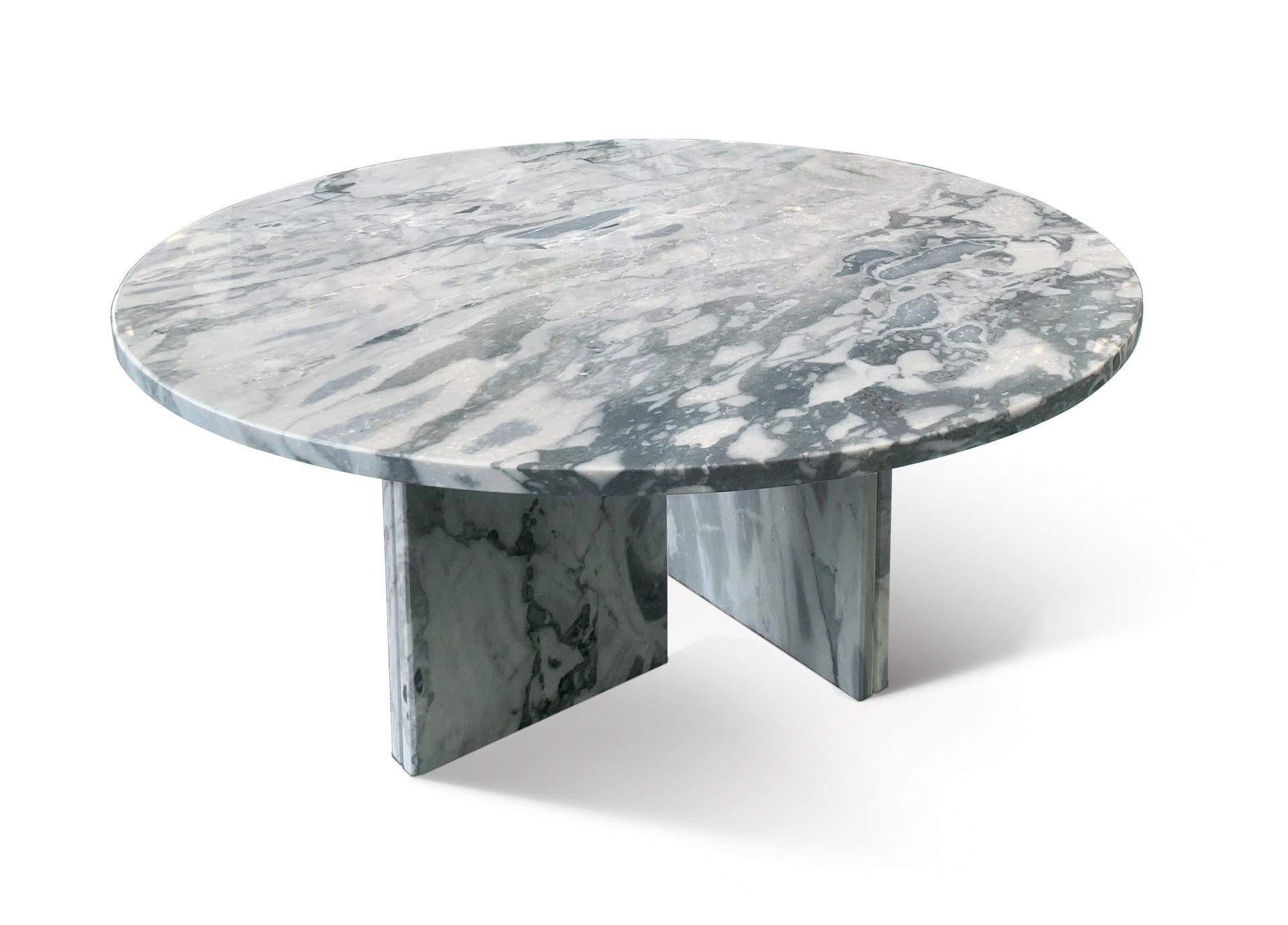 Blue gray natural marble coffee table, small table, living room table, natural stone, Ø27.6 h12.6 Inch/Ø70 h32 cm, genuine marble, real marble