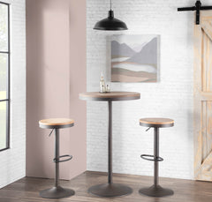 Dakota Industrial Adjustable Bar / Dinette Table in Antique and Brown by LumiSource