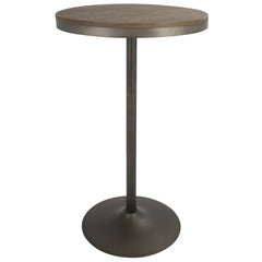 Dakota Industrial Adjustable Bar / Dinette Table in Antique and Brown by LumiSource