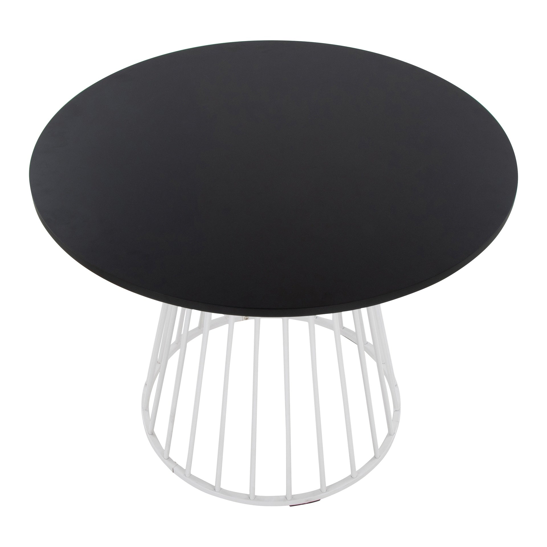 Canary Cosmo Contemporary Dining Table in White Metal and Black MDF by LumiSource