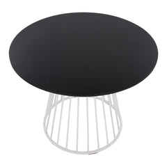 Canary Cosmo Contemporary Dining Table in White Metal and Black MDF by LumiSource