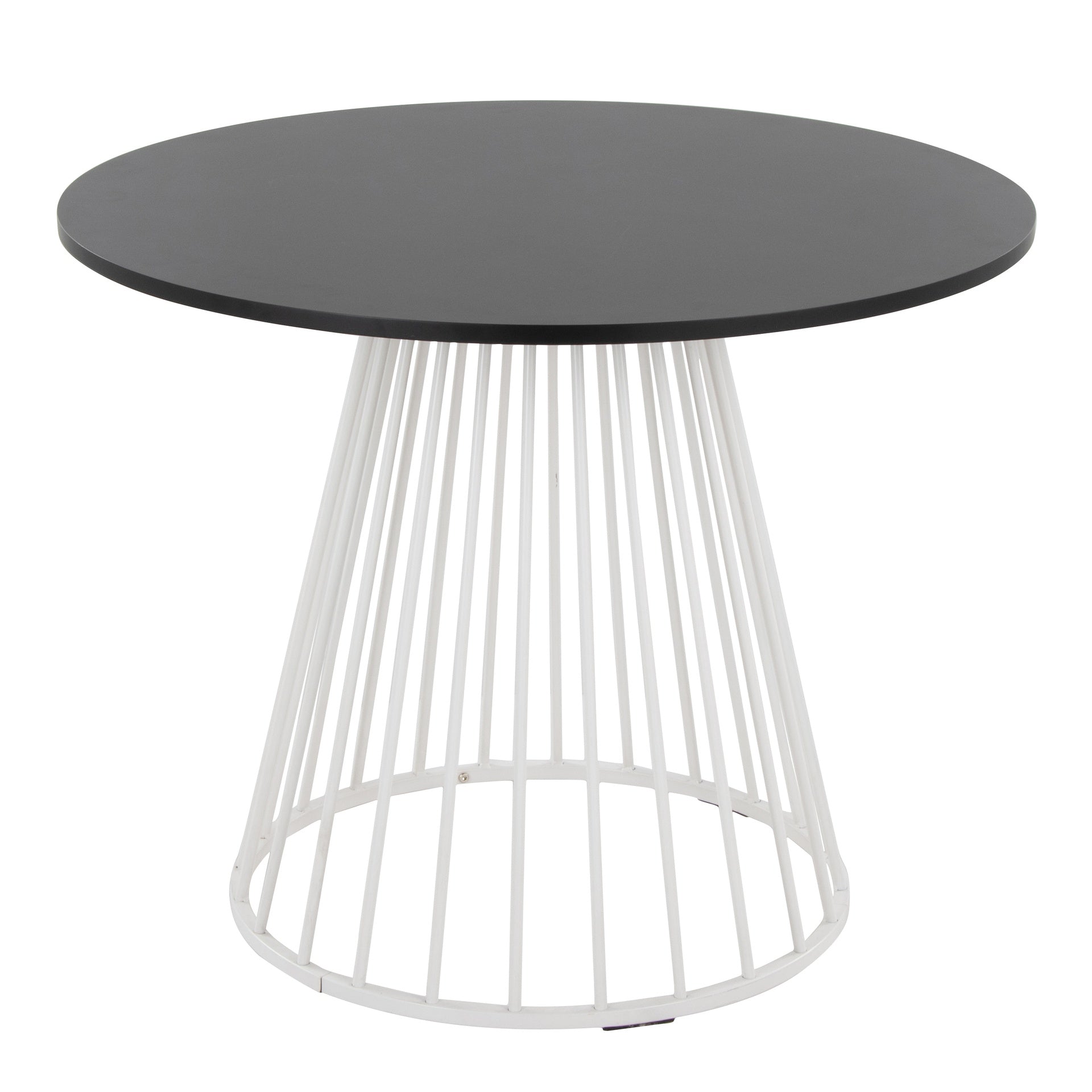 Canary Cosmo Contemporary Dining Table in White Metal and Black MDF by LumiSource