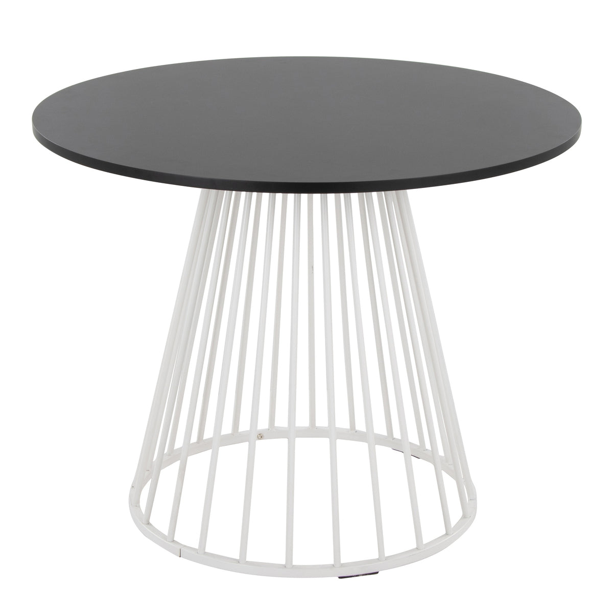 Canary Cosmo Contemporary Dining Table in White Metal and Black MDF by LumiSource