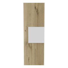 Vanguard Medicine Cabinet, Three Shelves, Single Door Cabinet -White / Light Oak