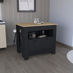 Arlet Kitchen Island Two Door Cabinet and Shelf