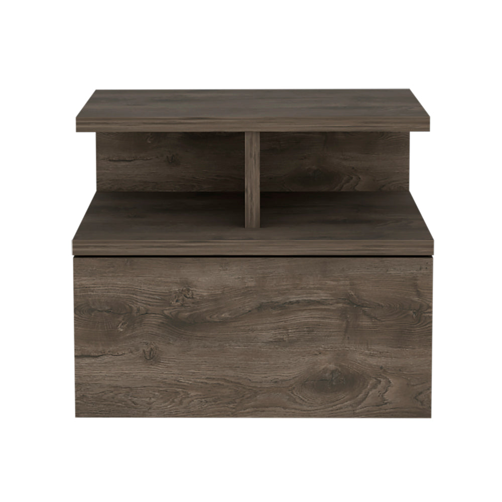Adele Floating Nightstand with Drawer and Open Storage Shelves
