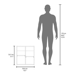 Duma 21.1" H x 19.7" W Mirror Medicine Cabinet, One door with Four interior Shelves for Bathroom, Kitchen Black
