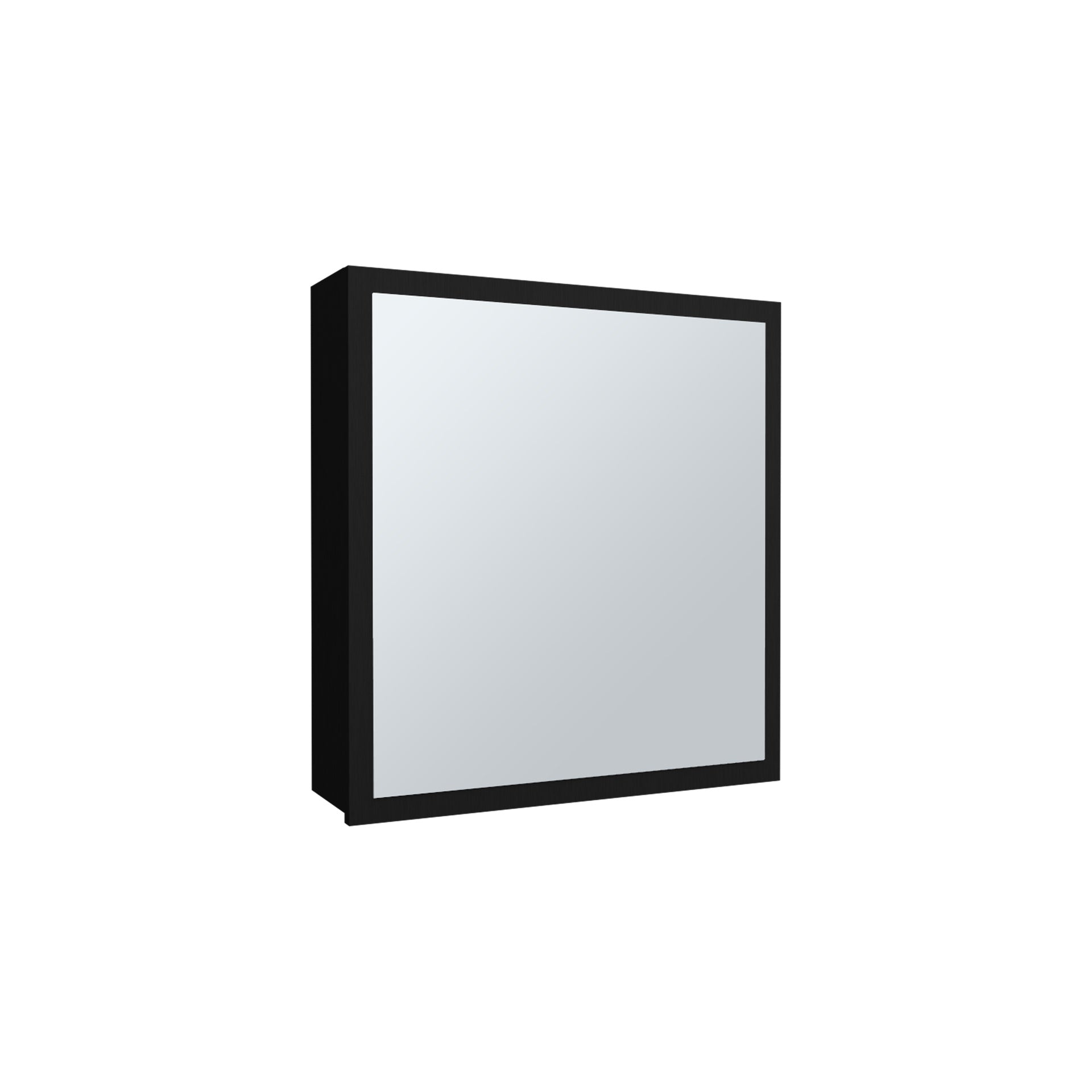 Duma 21.1" H x 19.7" W Mirror Medicine Cabinet, One door with Four interior Shelves for Bathroom, Kitchen Black
