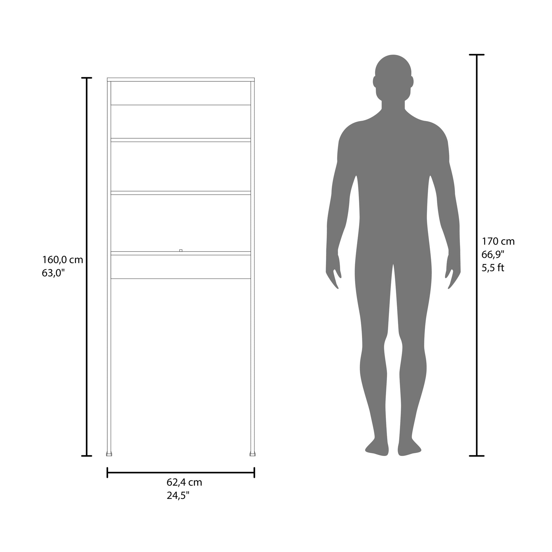 Madrid Over The Toilet Cabinet, Double Door, Two Shelves White