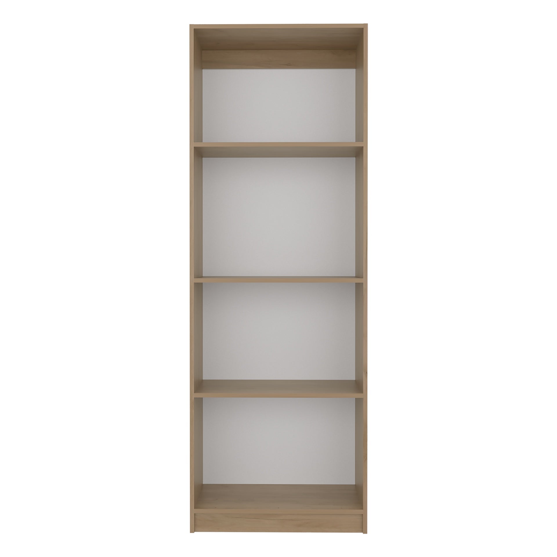 Home Bookcase With 4-Shelf Modern Display Unit For Books And Decor, Natural Oak