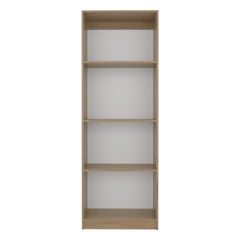 Home Bookcase With 4-Shelf Modern Display Unit For Books And Decor, Natural Oak