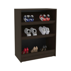 Toby 3-Tier Shoe Rack With Open Shelves Freestanding Shoe Organizer For Entryway Or Closet, Stained Walnut