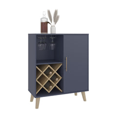 Cave Low Modern Bar Cabinet with Open Storage for Living Room or Entertainment Areas