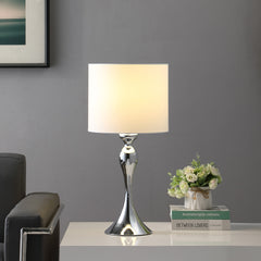 24.5" In Bailey Dark Silver Chrome Modern Candlestick Metal Table Lamp