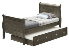 Charming Gray Twin Storage Bed