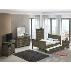 Charming Gray Twin Storage Bed